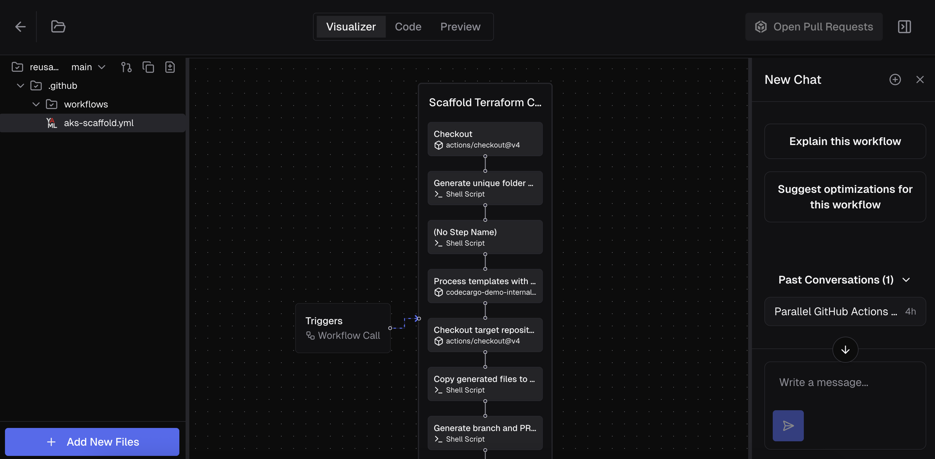 initial editor screen